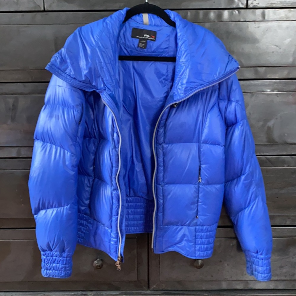 Ralph Lauren RLX Down Puffer Coat in Electric Blue, Size Medium - Picture 1 of 16